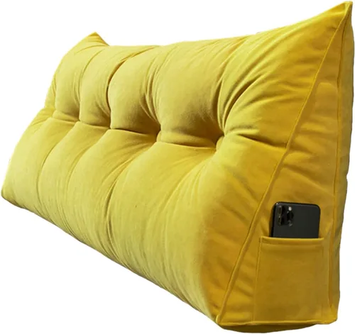 Vista 10 de Almohada de cuña para cama tamaño Queen y tamaño King, cabecera de cama triangular para lectura, almohada de respaldo grande con funda de almohada