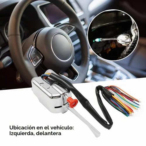 Vista 5 de Saihisday Interruptor de señal de giro universal, interruptor de señal de giro cromado de 12V para reemplazo de Street Hot Rod para Ford Buick GM