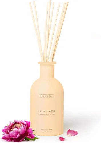 Vista 9 de Benevolence LA Difusor de junco, difusor de aroma de rosa y sándalo para el hogar con varillas difusoras de aceite Colección Sun-Kissed