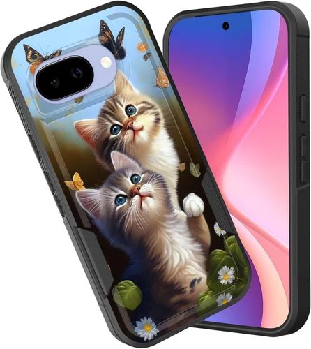 Vista 11 de Funda para Pixel 6A, funda híbrida de doble capa resistente a prueba de golpes de policarbonato duro de silicona suave TPU para Google Pixel 6A
