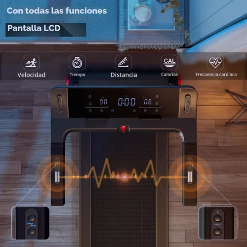 Vista 3 de Goplus Cinta de correr plegable de 3.75 HP, caminadora independiente Superfit con aplicación, 12 programas preestablecidos, pantalla LCD, monitor