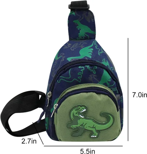 Vista 6 de Bolso bandolera pequeño con diseño de animales de dibujos animados para niños y niñas, bolsa de hombro para niños y niñas, deporte, viajes