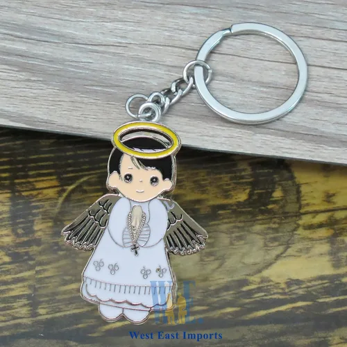 Vista 5 de Regalo personalizado de primera comunión (12 piezas) - Llavero de metal blanco Boyl Metal personalizado Recuredos De Bautizo Bautizo Regalo