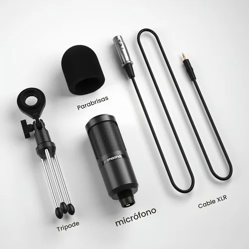 Vista 9 de Maono - Micrófono de condensador cardioide de estudio con XLR de 3.5mm para podcasting, streaming, canto, vocal, estudio en casa