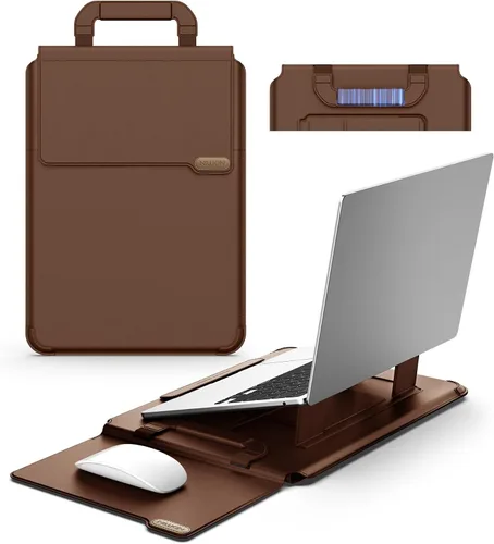 Vista 12 de Nillkin Funda para laptop de 14 pulgadas con asa (4 en 1), 2 modos de soporte, funda para MacBook con soporte ajustable y alfombrilla para mouse