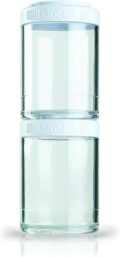 Vista 7 de BlenderBottle GoStak Twist n' Lock - Tarros de almacenamiento, paquete de iniciación de 4 piezas, color negro