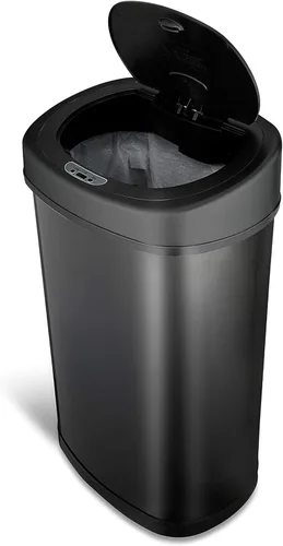 Vista 4 de NINESTARS, cesto para basura automático, sin necesidad de tocar, con sensor de movimiento Negro