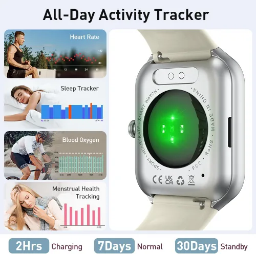 Vista 4 de Reloj inteligente (responder/hacer llamada), reloj inteligente HD de 1,96" para hombres y mujeres, reloj de fitness 2025 con más de 110 modos