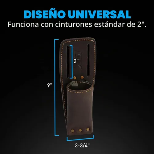 Vista 2 de OX Tools Leather Tool Holsters & Pouches – Hammer, Tape Measure, Utility & Roofer’s Knife Holders – Durable Oil-Tanned Leather for 2" Tool Belts