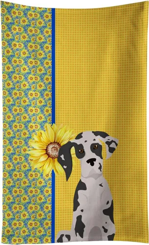 Vista 162 de Caroline's Treasures WDK5313KTWL - Toalla de cocina con diseño de girasoles de verano, color negro y tostado, Airedale Terrier, toalla de mano