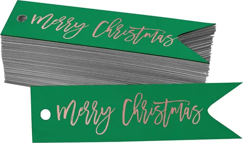 Vista 33 de Etiquetas colgantes con texto en inglés «Merry Christmas» para botellas de papel de aluminio, paquete de 50 unidades Aqua Blue