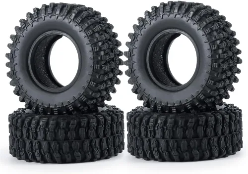 Vista 3 de RC-Hub - 4 neumáticos de goma de 1.0 pulgadas para 1/24 Axial SCX24 90081 AXI00001 AXI00002 RC Crawler Car (1.969 in)