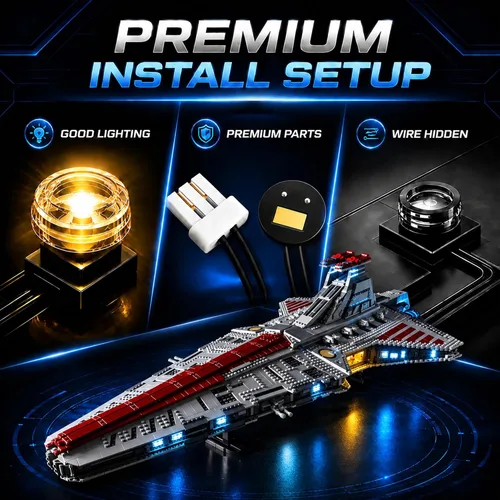 Vista 7 de Kyglaring Kit de luces compatible con bloques de construcción Lego Star Wars Venator 75367, accesorios de iluminación mejorados para Class Republic