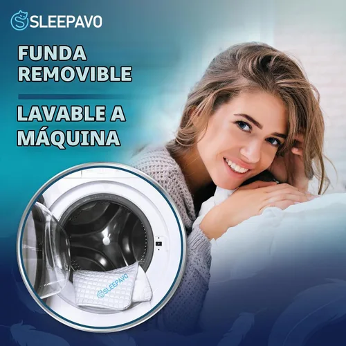 Vista 6 de Sleepavo Juego de 2 almohadas ajustables de espuma viscoelástica triturada