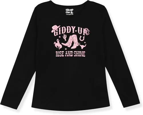 Vista 2 de Sleep On It Conjunto de pijama de 4 piezas para niñas, ropa de dormir tejida a cuadros para niñas