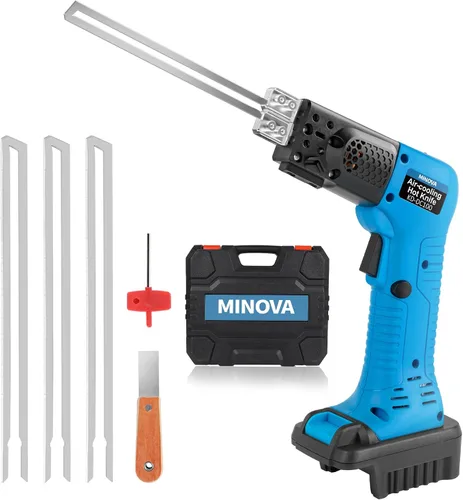 Vista 9 de Cuchillo eléctrico inalámbrico de refrigeración por aire, kit de herramientas de corte de espuma de 6 pulgadas con estuche resistente y una batería