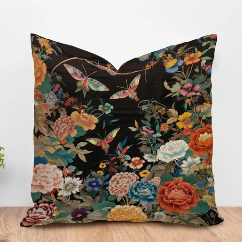 Vista 40 de ArogGeld Funda de almohada blanca con flores chinoiserie, funda de almohada para sofá, diseño floral verde y blanco, funda de almohada de lino A-12