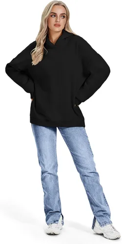 Vista 5 de ATHMILE Hoodies for Women Oversized Sweatshirt Plus Size Sweaters Fall Clothes 2023 Outfits Fleece Lined Y2K