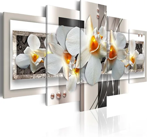 Vista 20 de Lienzo decorativo con impresión artística de diseño de orquídea de Artgeist Orquídea #01