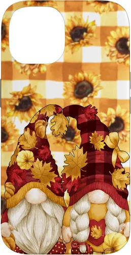 Vista 4 de iPhone 16 Autumn Fall Gnome Pumpkin Buffalo Plaid Pattern Sunflower Case