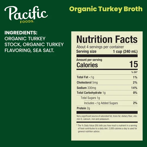 Vista 2 de Pacific Foods Caldo de pavo orgánico, caja de 32 onzas (caja de 12)