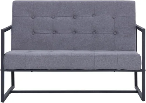 Vista 4 de CUSON Sofá de 2 plazas con reposabrazos Moderno sofá de 2 asientos con patas de metal Sofá de sala de estar de poliéster con marco de madera