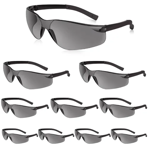Vista 12 de Salfboy Gafas de seguridad transparentes a granel de 10 ANSI Z87.1, gafas protectoras resistentes a arañazos para trabajo, laboratorio, construcción
