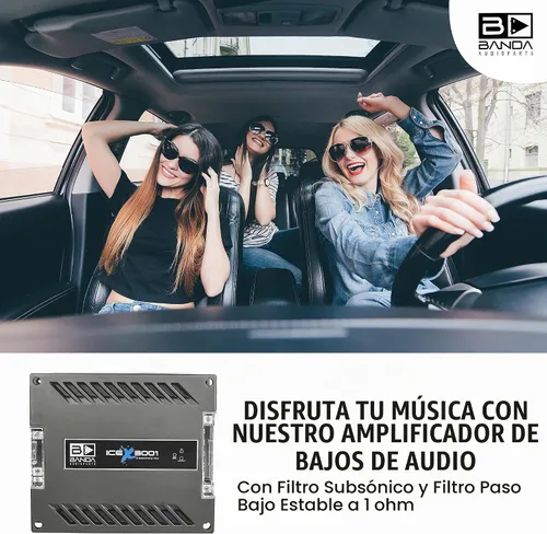 Vista 5 de Banda Ice X 3001-1 Canal 3000 Watts RMS 1 Ohm Amplificador para Coche