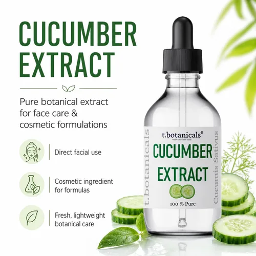 Vista 2 de t.botanicals Extracto de pepino puro, glicerito líquido, suero sin alcohol para mascarilla de lavado facial, formulaciones cosméticas corporales