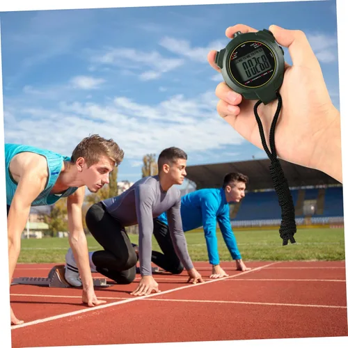 Vista 4 de Alasum Cronómetro deportivo digital portátil con fecha multifunción para entrenamiento de fitness y uso de gimnasio y fácil operación