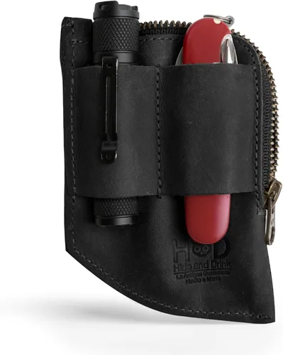 Vista 7 de Hide & Drink, Billetera de bolsillo EDC, organizador de efectivo curvado, soporte para tarjetas frontal delgado, clip para dinero, cuero de grano