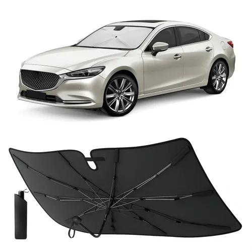 Vista 13 de EcoNour Parasol plegable para parabrisas de Mazda 3 2014-2016 2017 2018, parasol para ventana delantera de automóvil, protección UV, bloqueador