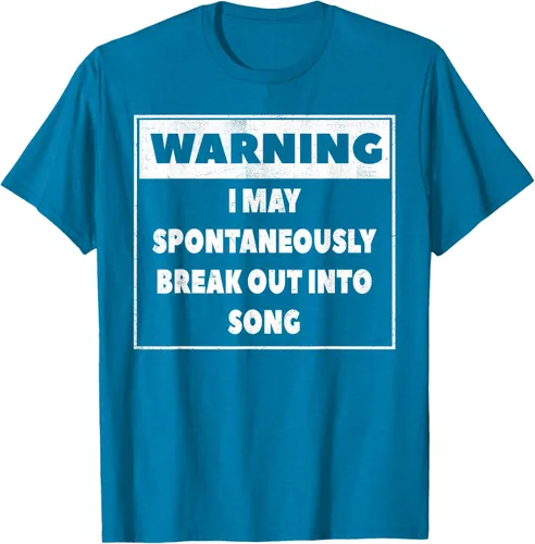 Vista 8 de Advertencia I may Spontaneously romper en canción camiseta