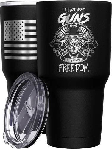 Vista 62 de We The People Holsters - Vaso térmico de 30 onzas, 0% Liberal, Negro