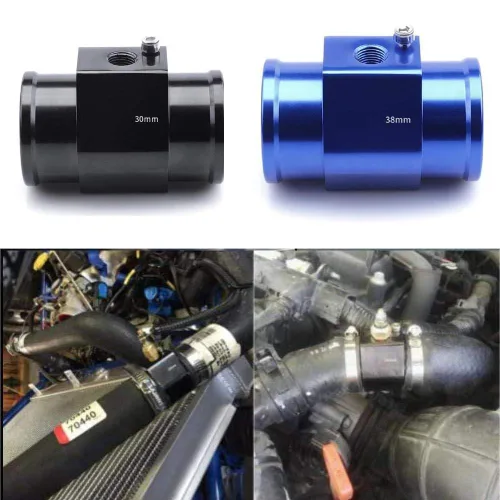 Vista 5 de Adaptador de abrazadera para sensor de temperatura de agua de aluminio, tubo de unión de temperatura de agua, medidor de temperatura, abrazaderas