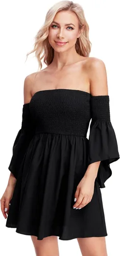 Vista 3 de WDIRARA Vestido halter de lentejuelas sin espalda con dobladillo de flecos para mujer