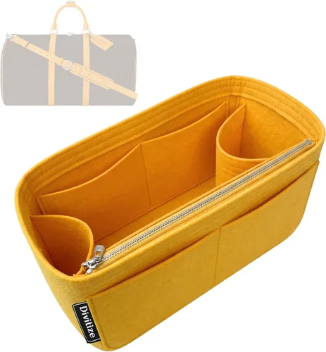 Vista 19 de Divitize Organizador de bolso premium compatible con LV Keepall 25/35/45/50/55/60, hecho a mano, ajuste perfecto, cómodo y resistente, fieltro