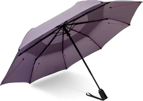Vista 2 de ShedRain Vortex - Paraguas de viaje plegable y compacto automático, resistente al viento, botón para abrir y cerrar, toldo doble ventilado