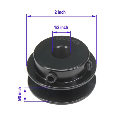 Vista 3 de AK20-1/2 "perforadas poleas de banda de ranura única 2.0 "OD 1/2" Bore V-Belt polea polea de correa de hierro fundido para correa en V