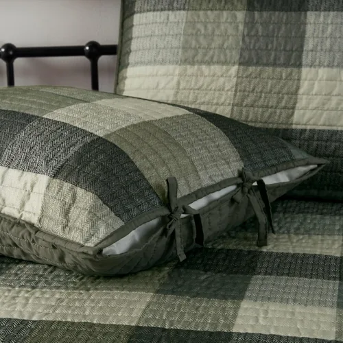 Vista 5 de Madison Park Ridge - Juego de funda para sofá cama, diseño reversible con estampado de espiga a cuadros estilo cabaña rústica, ropa de cama de lujo