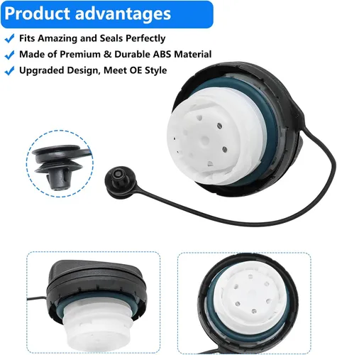 Vista 6 de Tapa de gasolina GT329 para Buick Enclave Allure LaCrosse Regal Envision 2007-2017, Cadillac SRX CTS ATS, Chevrolet Traverse Camaro Equinox Malibu