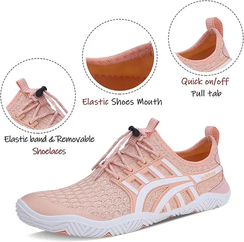 Vista 2 de MAYZERO Zapatos de agua para hombres y mujeres, zapatos de surf, playa, piscina, zapatos de punta ancha, senderismo, zapatos de agua, zapatillas