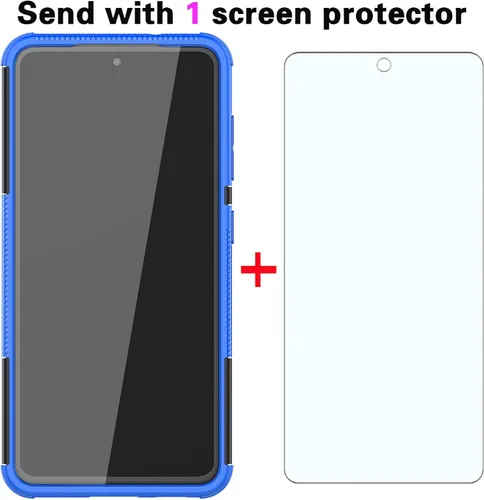 Vista 3 de Funda de teléfono para Samsung Galaxy S21 FE Gaxaly S 21 FE 5G con protector de pantalla de vidrio templado y accesorios de célula protectora Azul