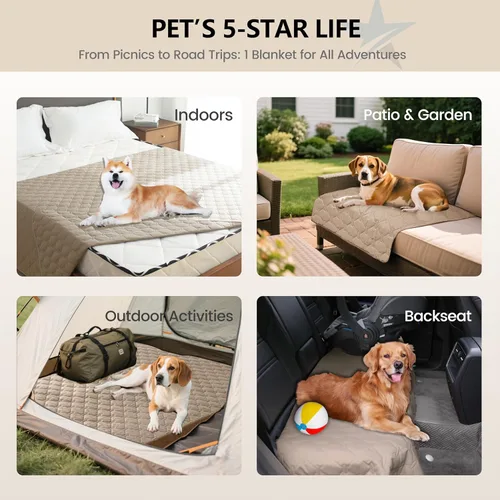 Vista 2 de gogobunny Manta para mascotas 3 veces más resistente, impermeable y a prueba de arañazos; protector de muebles reversible para perros y gatos, funda
