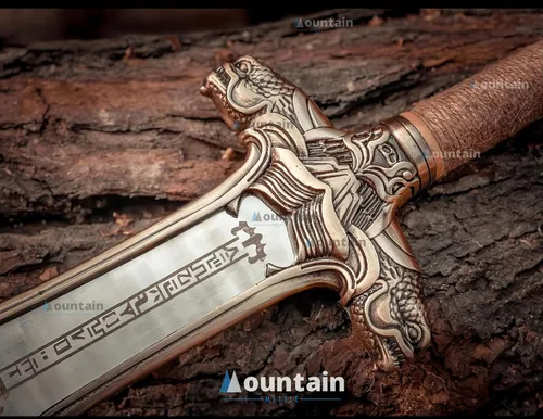 Vista 5 de Mettleive Conans The Barbarian Father Sword Full Tang Conans Real Atlantean Barbarian Destroyer Conquering Double Edge Two Sided Cold Steel Sword