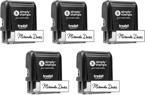 Vista 14 de Sello de firma personalizada - Insignia personalizada - Autoentintado - ¡Tu elección de 7 colores de tinta! (1, Grande)