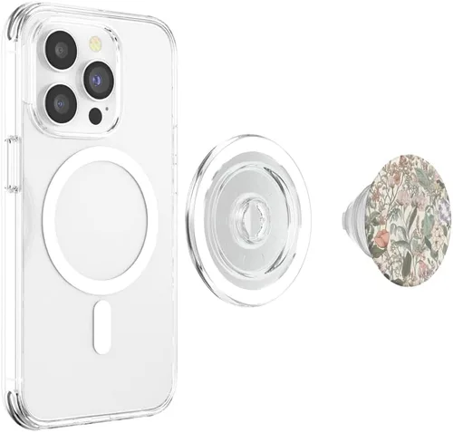 Vista 4 de PopSockets MagSafe PopGrip de flores pastel con diseño floral caprichoso para iPhone