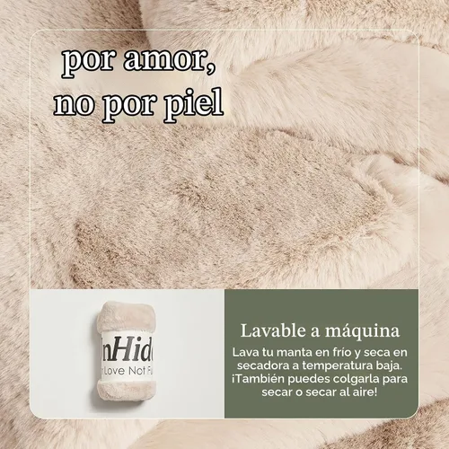 Vista 3 de UnHide Lil' Marsh - Manta de piel sintética, ligera, suave