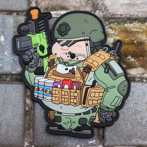 Vista 3 de Fun Chubby Snacksoft Airsoft Oficial Policía Moral Parche con Ganchos