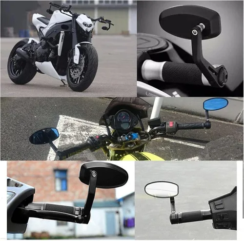 Vista 7 de Accesorios Espejos retrovisores de motocicleta 7/8 "manillar extremo lateral retrovisor aluminio para Kawasaki ZX636R GTR1400 H2R ZRX1200 Zrx 1200